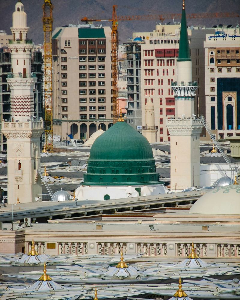 Aerial view of the Green Dome in Madinah